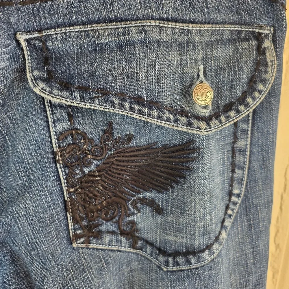 Men's Kanji Collection Blue Denim Relaxed Jeans, Size 38 X 32